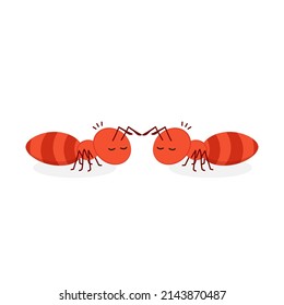 Ant character vector. Ant on white background.