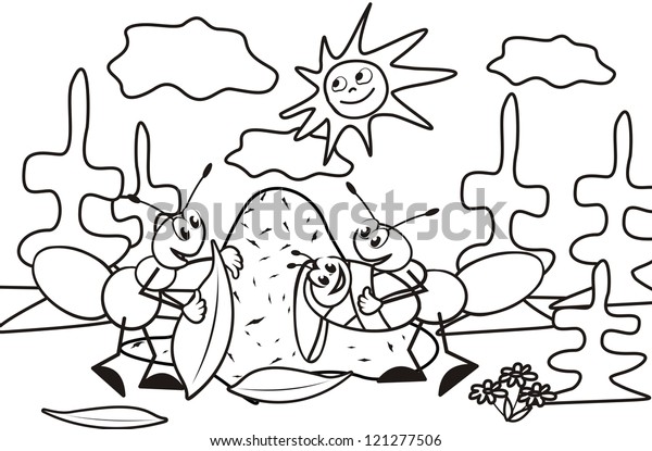 Ant Coloring Book Children Vector Icon Stock Vector (Royalty Free