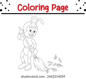 ant coloring page. Bugs and insect coloring book for children