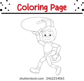 ant coloring page. Bugs and insect coloring book for children
