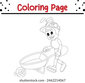 ant coloring page. Bugs and insect coloring book for children