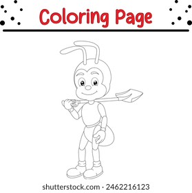 ant coloring page. Bugs and insect coloring book for children