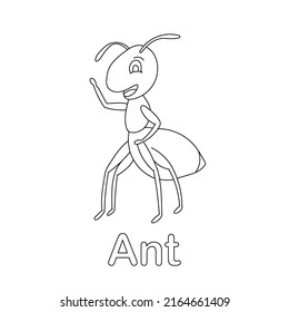 Ant Coloring Page Line Art Animal Stock Vector (Royalty Free ...