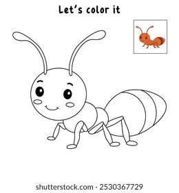 Ant coloring pages for kids. Trace and color ant. Ant insect animal flashcard for kids. Letters A is for Ant. Kindergarten and preschool worksheets printable for kids. 