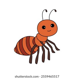 Ant coloring pages for kids. Trace and color ant. Ant animal vector for coloring books. Ant insect animal flashcard for kids. Kindergarten and preschool worksheets printable for kids. 