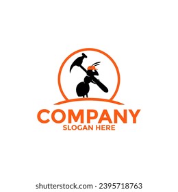 Ant Construction logo vector, Ant Builder or repair logo design template