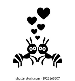 Ant Couple Illustration. Naive Style. Vector Illustration 