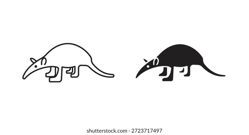 Ant eater icon. Symbol, logo illustration. graphic icon set