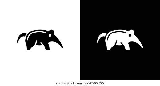 Ant eater icon vector. Black and white flat icons