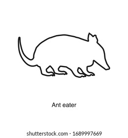 Ant Eater Icon Vector On White Background. Black Icon Illustration