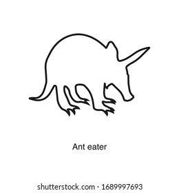 Ant Eater Icon Vector On White Background. Black Icon Illustration