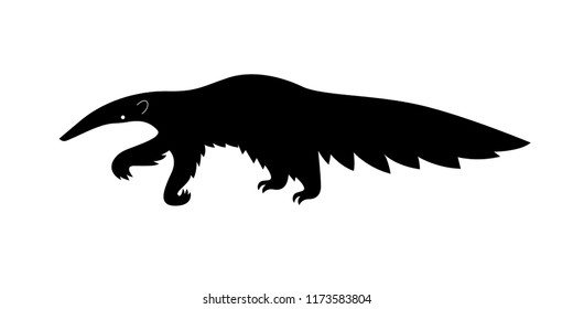 Ant Eater Icon. Vector Shadow. Laser Cutting Path