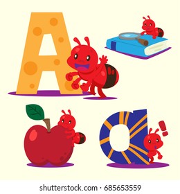 A ant English vector cartoon