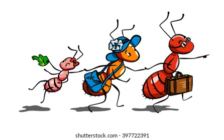 ant family vector illustration