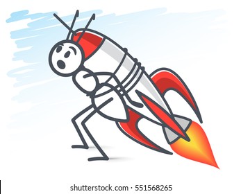 Ant flying into space