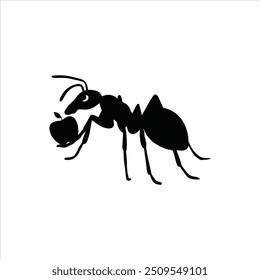 Ant and food Silhouette art vector illustration.