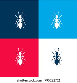 Ant four color material and minimal icon logo set in red and blue