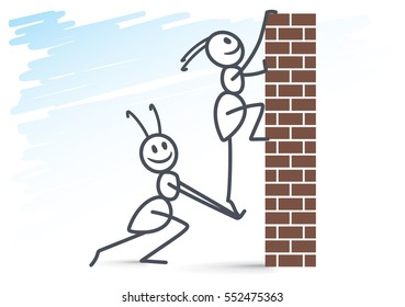 Ant gives his friend a helping hand