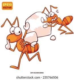 the ant has stealing sugar.