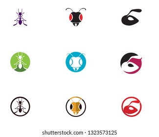 Ant head Logo template vector illustration design
