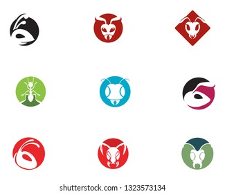 Ant head Logo template vector illustration design
