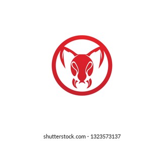 Ant head Logo template vector illustration design
