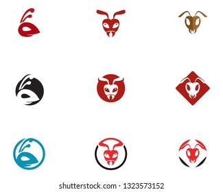 Ant head Logo template vector illustration design
