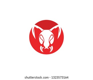 Ant head Logo template vector illustration design
