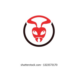 Ant head Logo template vector illustration design
