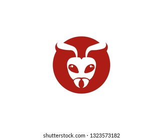 Ant head Logo template vector illustration design
