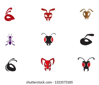 Ant head Logo template vector illustration design
