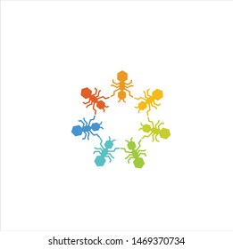 Ant Hexagon , Circle logo design inspiration vector