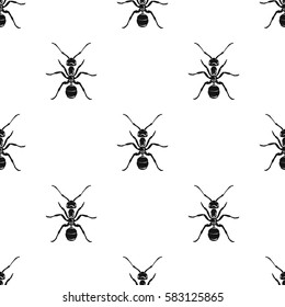 Ant icon in black style isolated on white background. Insects pattern stock vector illustration.