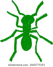 Ant Icon Crayon Chalk Drawing Vector
