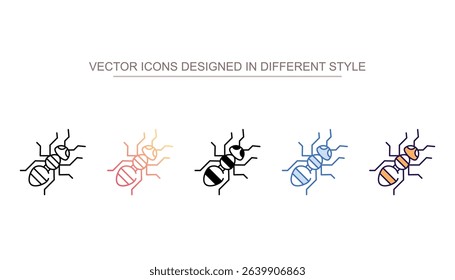 Ant icon design with white background stock illustration
