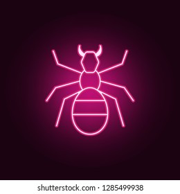 ant  icon. Elements of pest control and insect in neon style icons. Simple icon for websites, web design, mobile app, info graphics