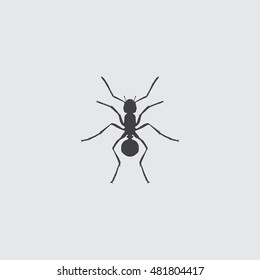 Ant Icon in a flat design in black color. Vector illustration eps10