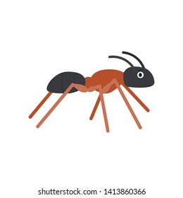 Ant icon in flat style, african animal vector illustration