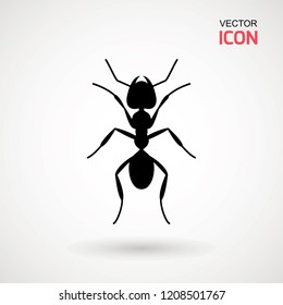 Ant icon, Flat symbol. Isolated sign ant on white background. Vector Illustration. Logo