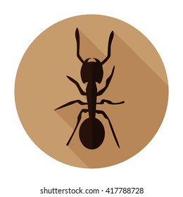 Ant icon flat vector insect sign/symbol/sticker. For mobile user interface