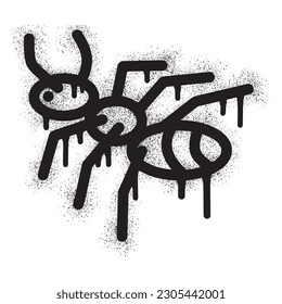 Ant icon graffiti with black spray paint