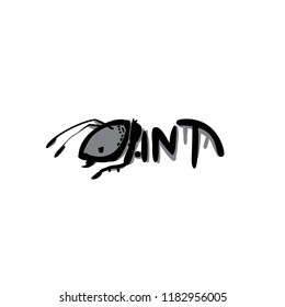 ant icon logo black and white side view 003