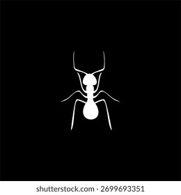 ícone de formiga logotipo design, símbolo de ícone de silhueta de inseto simples, ilustração de vetor
