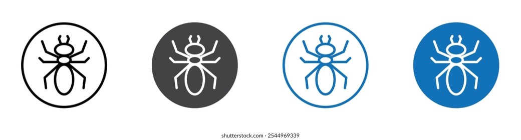 Ant icon Logo sign in thin line outline