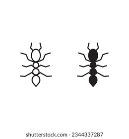 Ant Icon Logo Vector Icon. insect icon  icon editable stroke, sign, symbol outline line button isolated on white