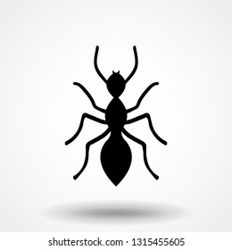 Ant icon or logo - vector simple black insect symbol