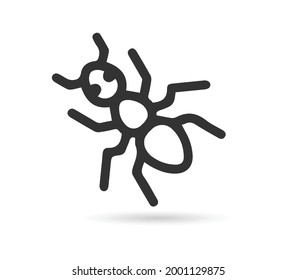 Símbolo vector con logotipo de icono de hormiga. Icono de insecto.