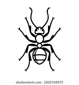 ant icon or modern line symbol. Vector line art and icon design with bold outline. Black and white Pixel Perfect minimalistic symbol isolated white background. Silhouette simple thin sign