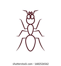 ant icon over white background, line style, vector illustration