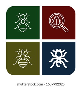 ant icon set. Collection of Ant, Bug, Louse, Pheidole icons
